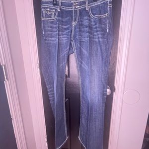 #335.  Stretch jeans with design size 16